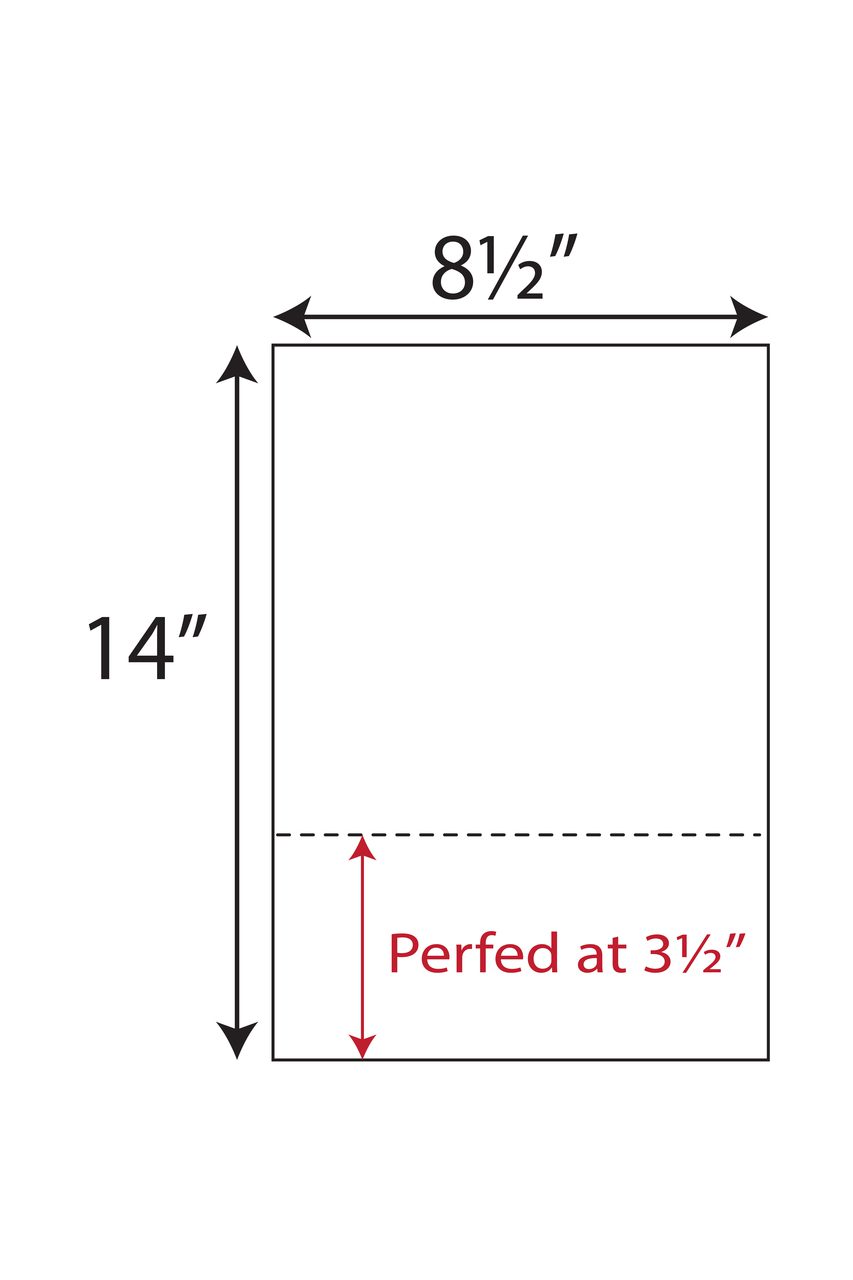 Item 1164 Business Form Perf 3 1/2” from the Bottom 8.5