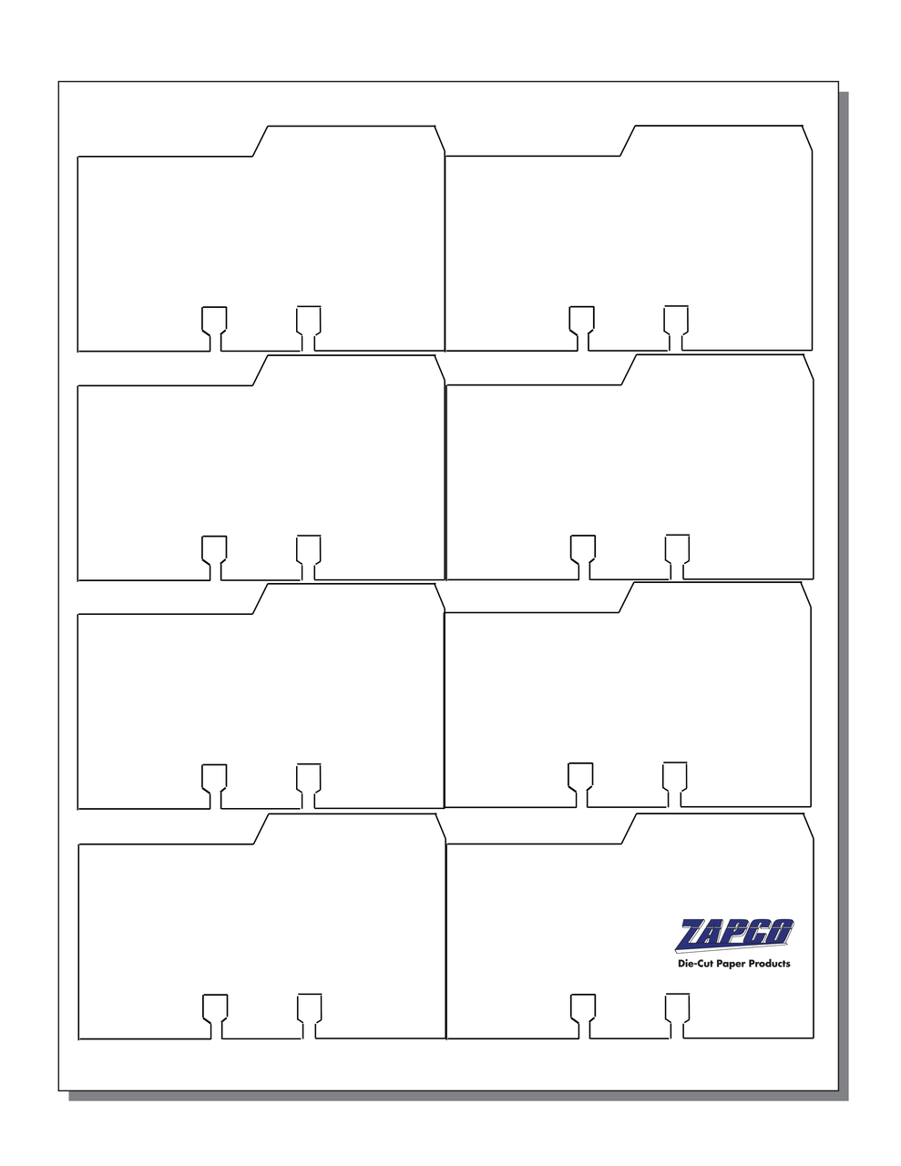 Item 126 8Up 2 5/8" x 4" Rotary File Card 8 1/2" x 11" Sheet 250